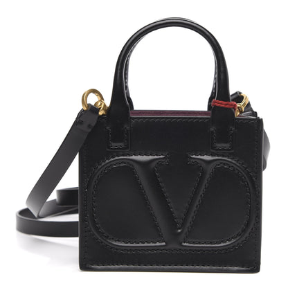 Valentino Garavani Calfskin VLogo Micro Walk Tote Black 1 of 10