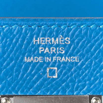 Hermes Epsom Shiny Alligator Touch Kelly Wallet To Go Bleu Frida 6 of 9