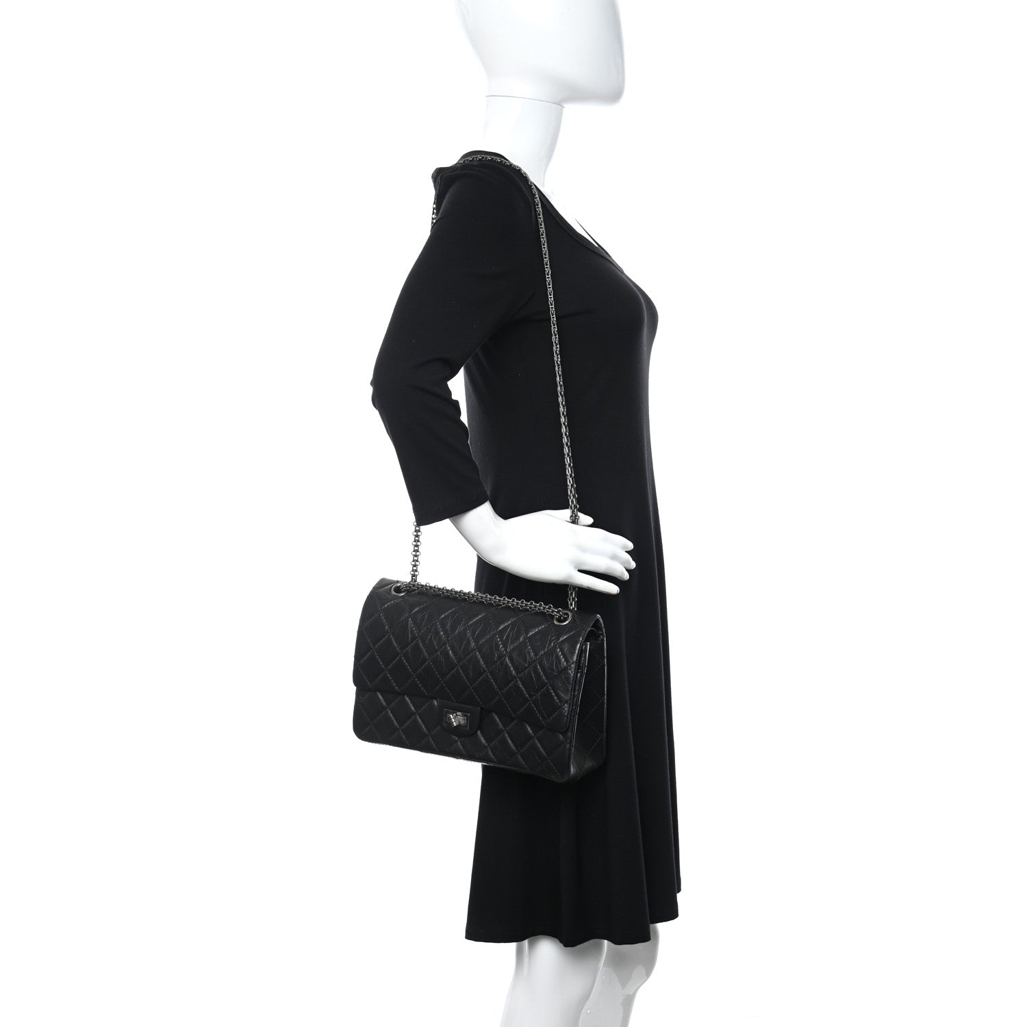 Chanel Aged Calfskin Quilted 2.55 Reissue 226 Flap Black 2 of 10