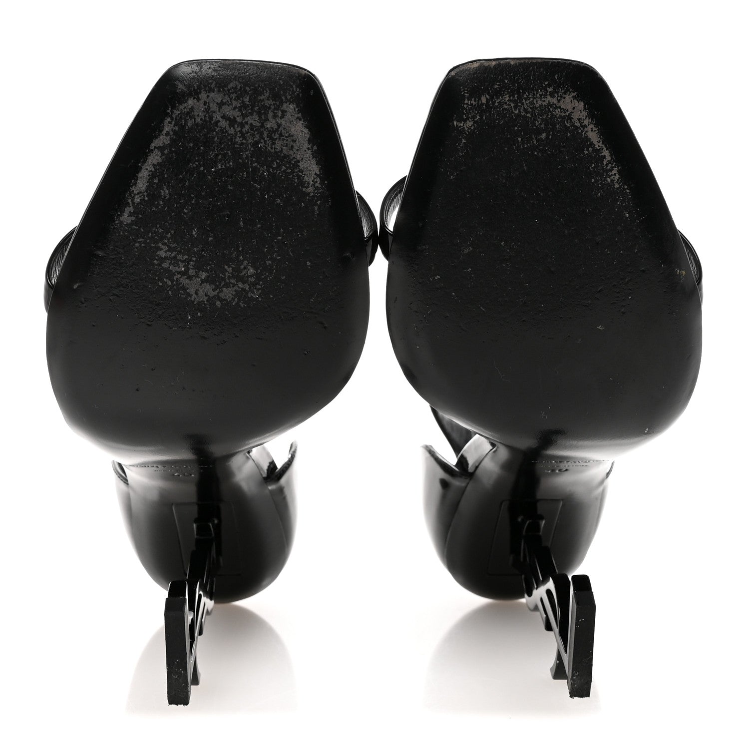 Saint Laurent Patent Calfskin Opyum 110 Sandals 40 Black 6 of 9