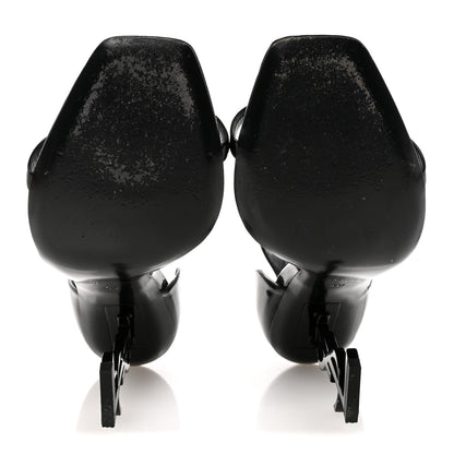 Saint Laurent Patent Calfskin Opyum 110 Sandals 40 Black 6 of 9