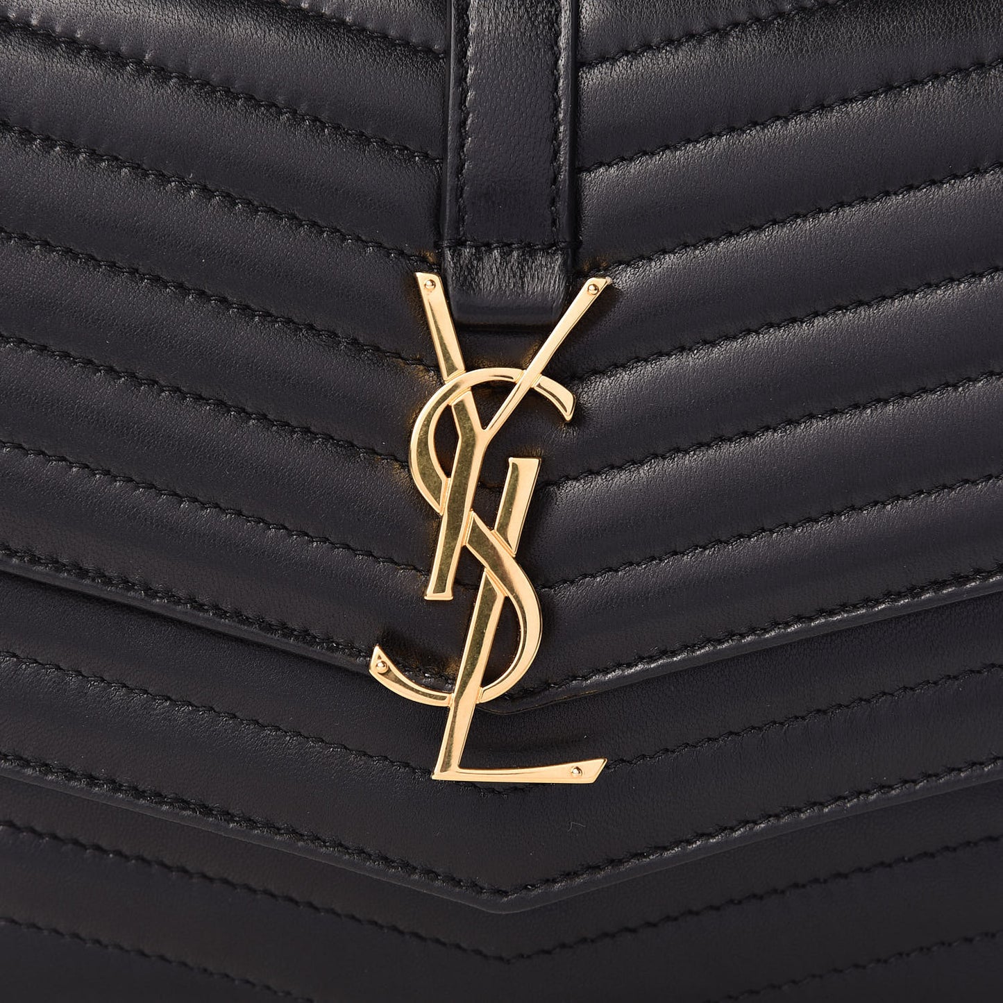 Lambskin Matelasse Chevron Monogram Small Sulpice Bag Black