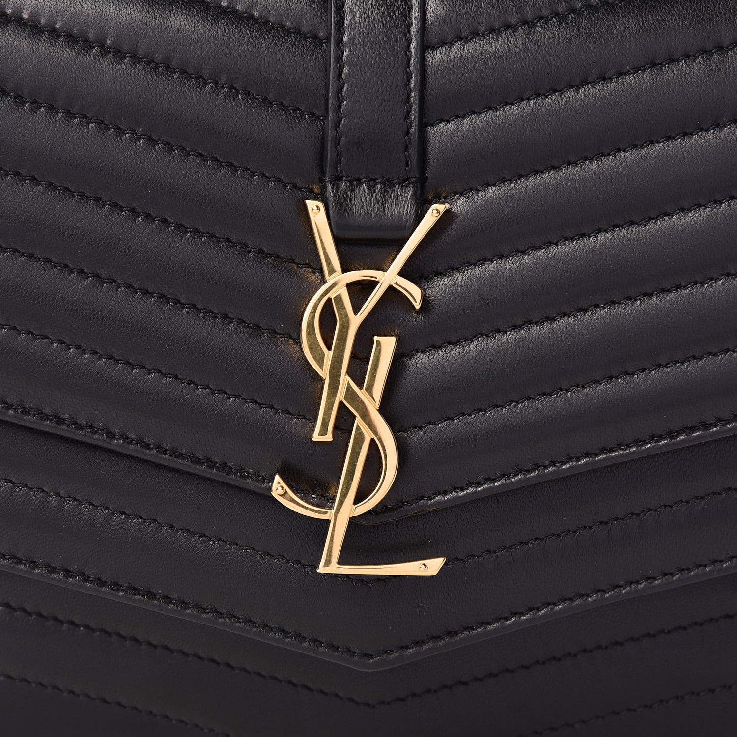 Saint Laurent Lambskin Matelasse Chevron Monogram Small Sulpice Bag Black 9 of 11