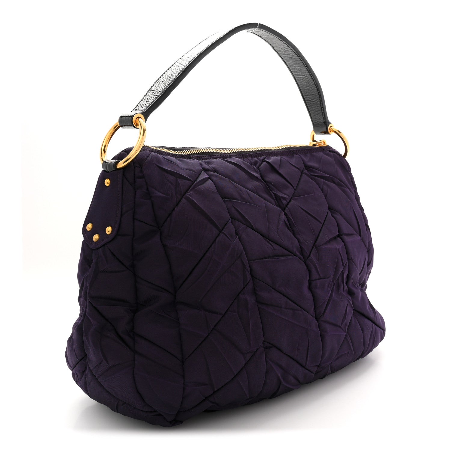 Prada Tessuto Nylon Chevron Quilted Shoulder Bag Indaco 3 of 10