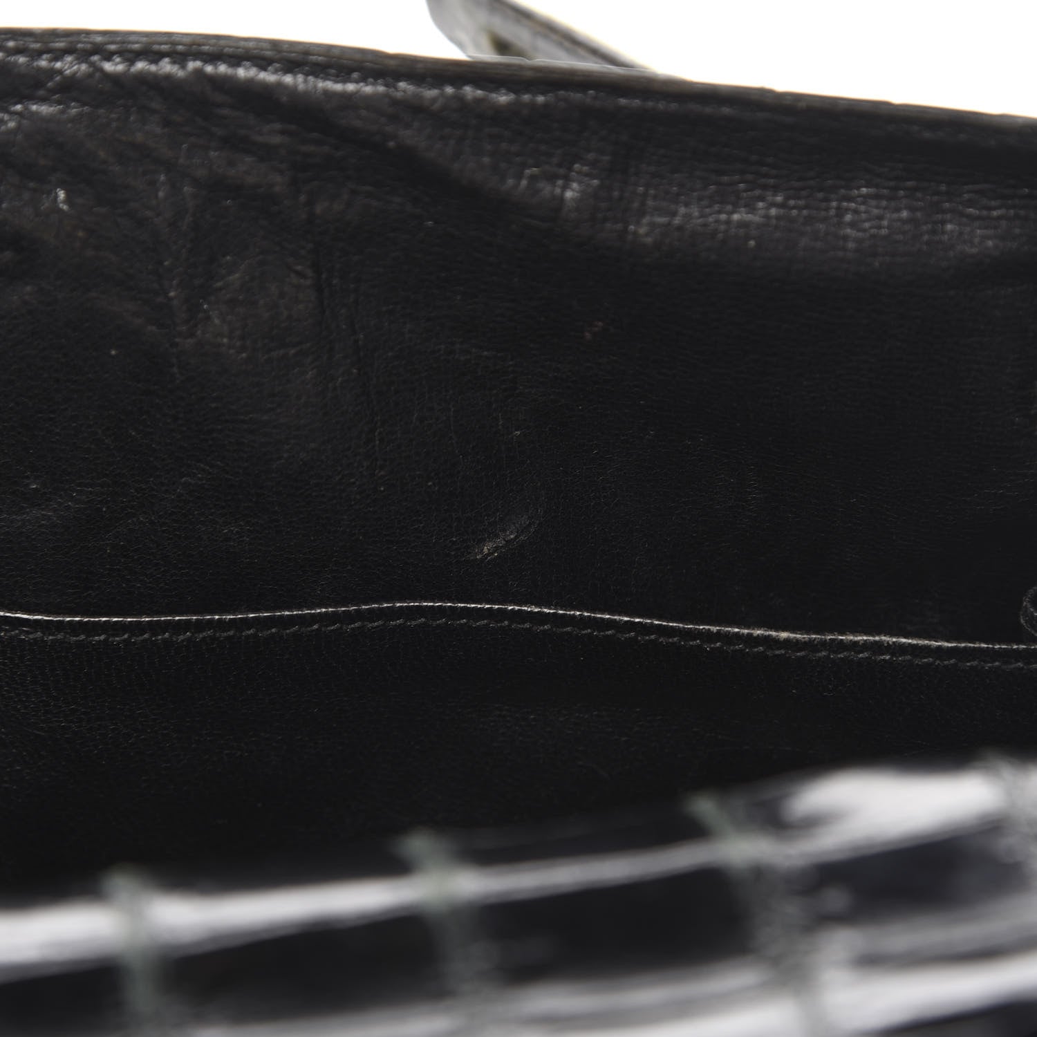 Hermes Shiny Porosus Crocodile Kelly Sellier 32 Black 41 of 50