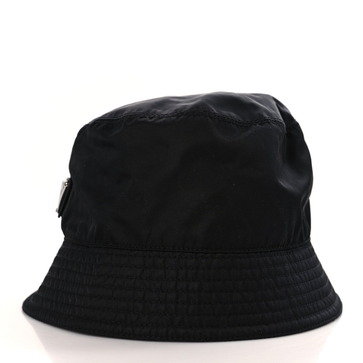Prada Re-Nylon Metal Triangle Logo Mens Bucket Hat XL Black 3 of 7