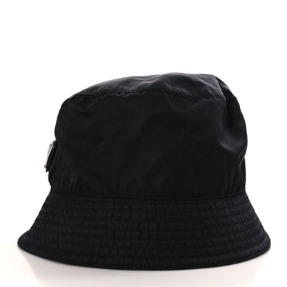 Prada Re-Nylon Metal Triangle Logo Mens Bucket Hat XL Black 3 of 7