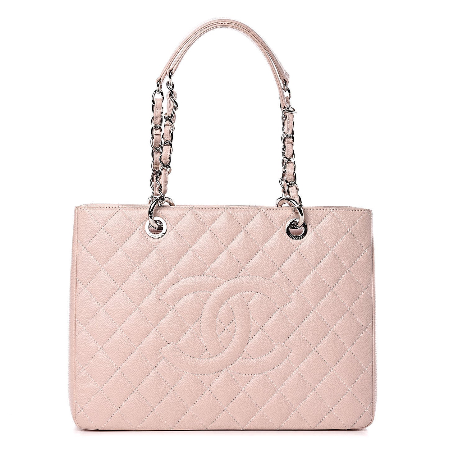 Caviar Quilted Grand Shopping Tote GST Light Pink