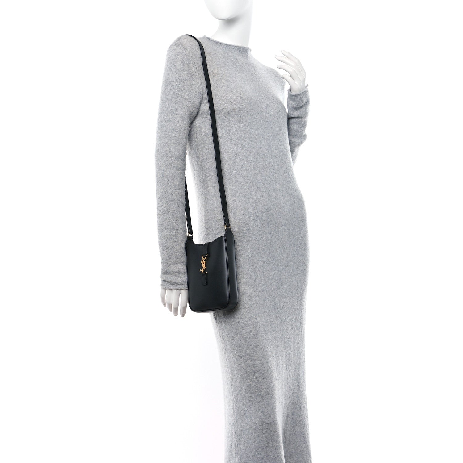 Saint Laurent Smooth Calfskin Mini Le 5 A 7 Vertical Hobo Black 2 of 10