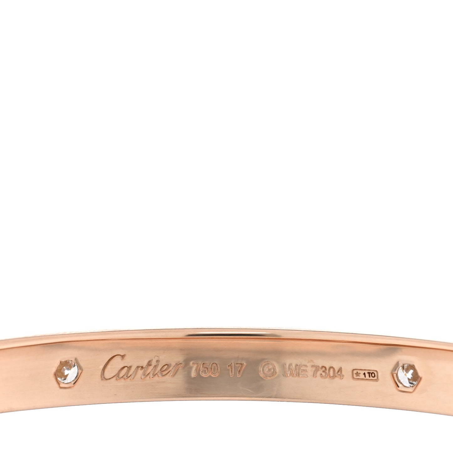 18K Pink Gold 4 Diamond LOVE Bracelet 17