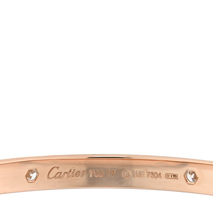 Cartier 18K Pink Gold 4 Diamond LOVE Bracelet 17 3 of 6