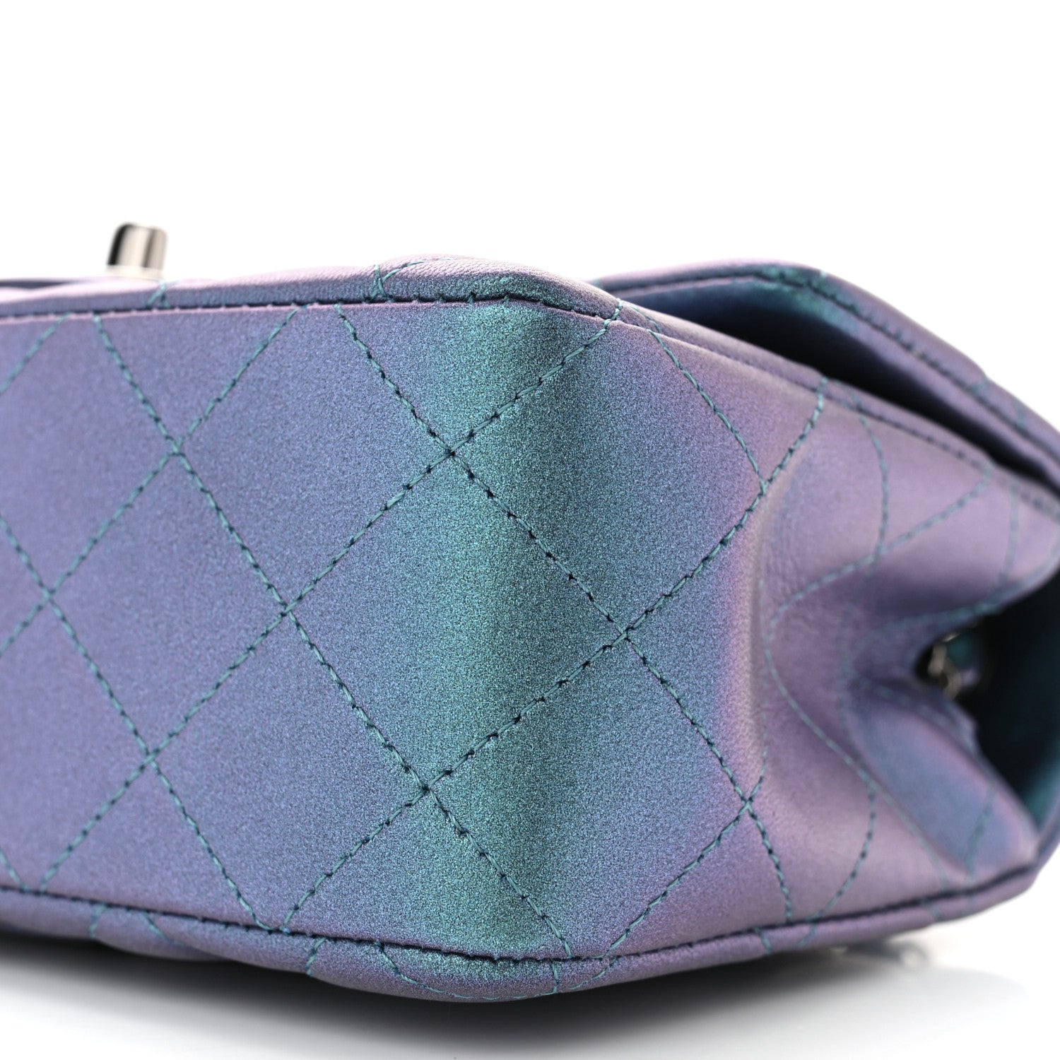 Chanel Iridescent Lambskin Quilted Mini Rectangular Flap Turquoise 10 of 11