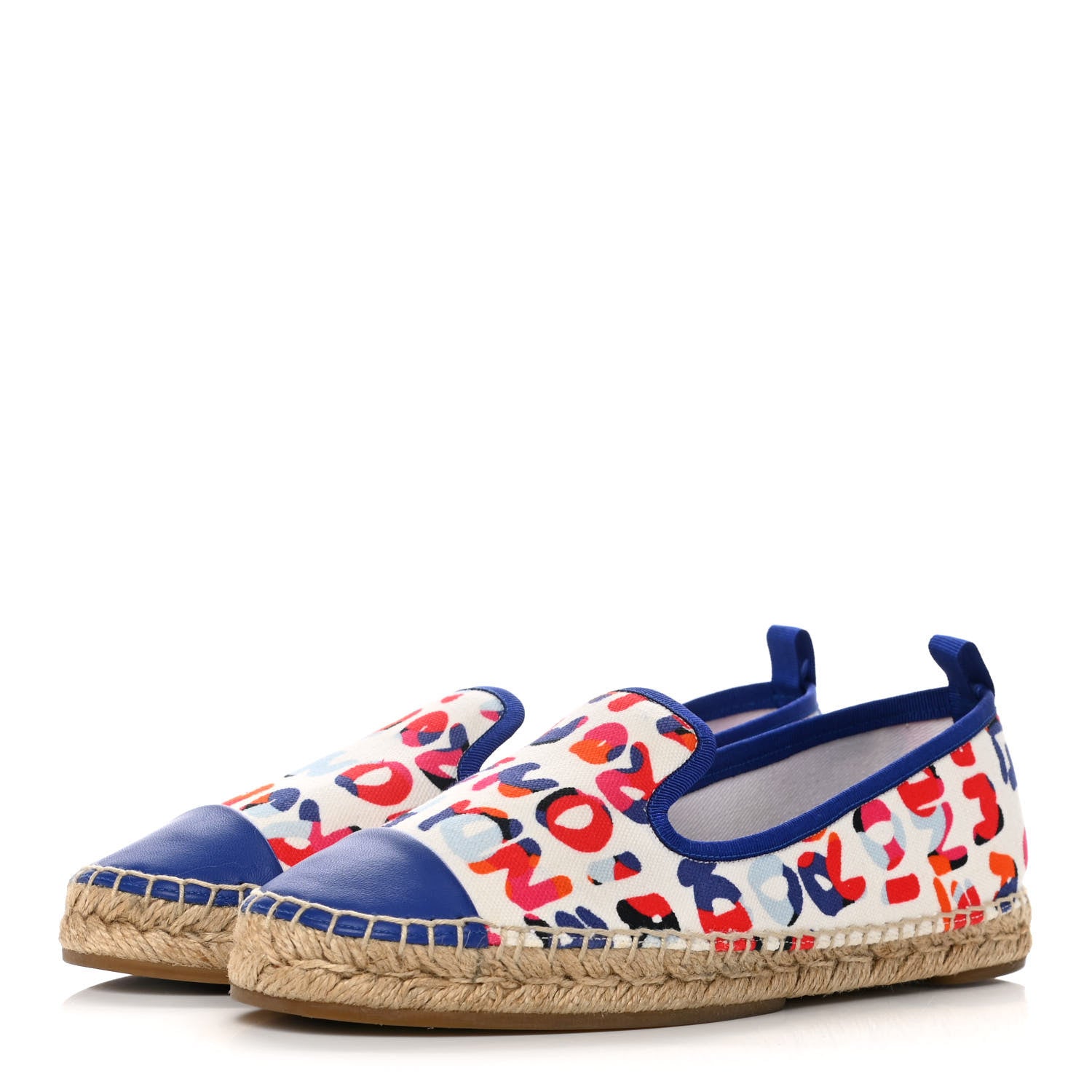 Fendi Canvas Fendi Roma Printed Espadrille 38 Blue Multicolor 3 of 10