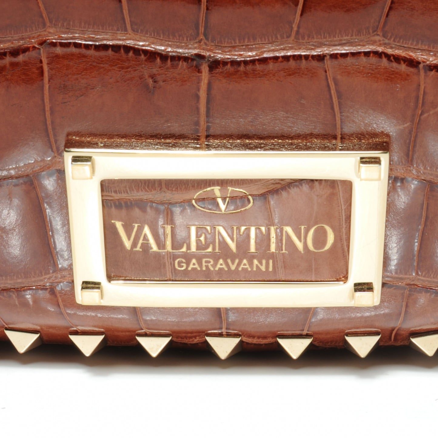 Alligator Rockstud Tote Brown