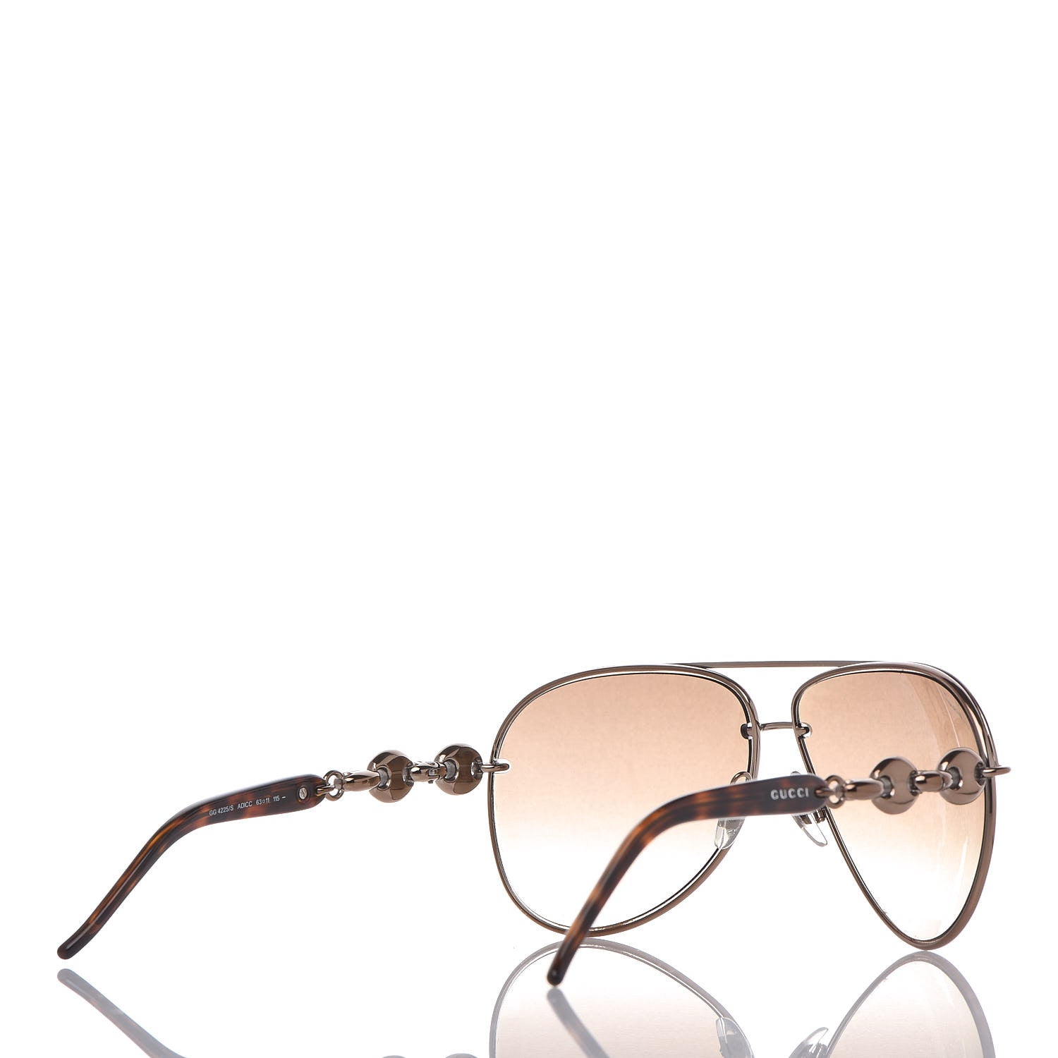 Gucci Marina Chain Aviator Sunglasses GG 4225/S Gold Brown 4 of 7