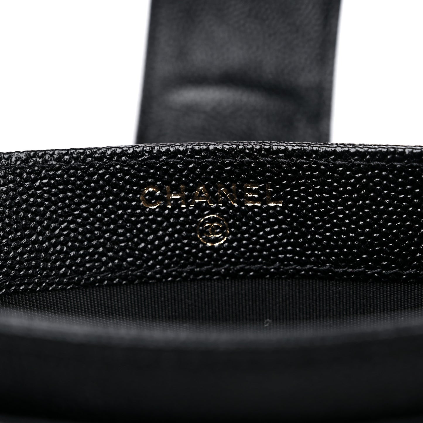 Caviar Quilted Golden Class Strap Pouch Black