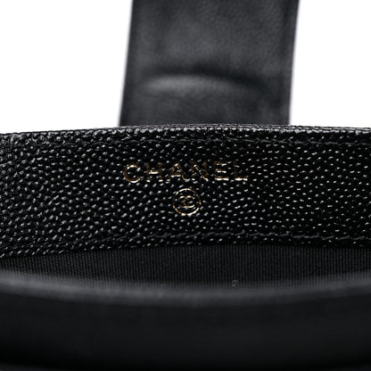Chanel Caviar Quilted Golden Class Strap Pouch Black 7 of 10