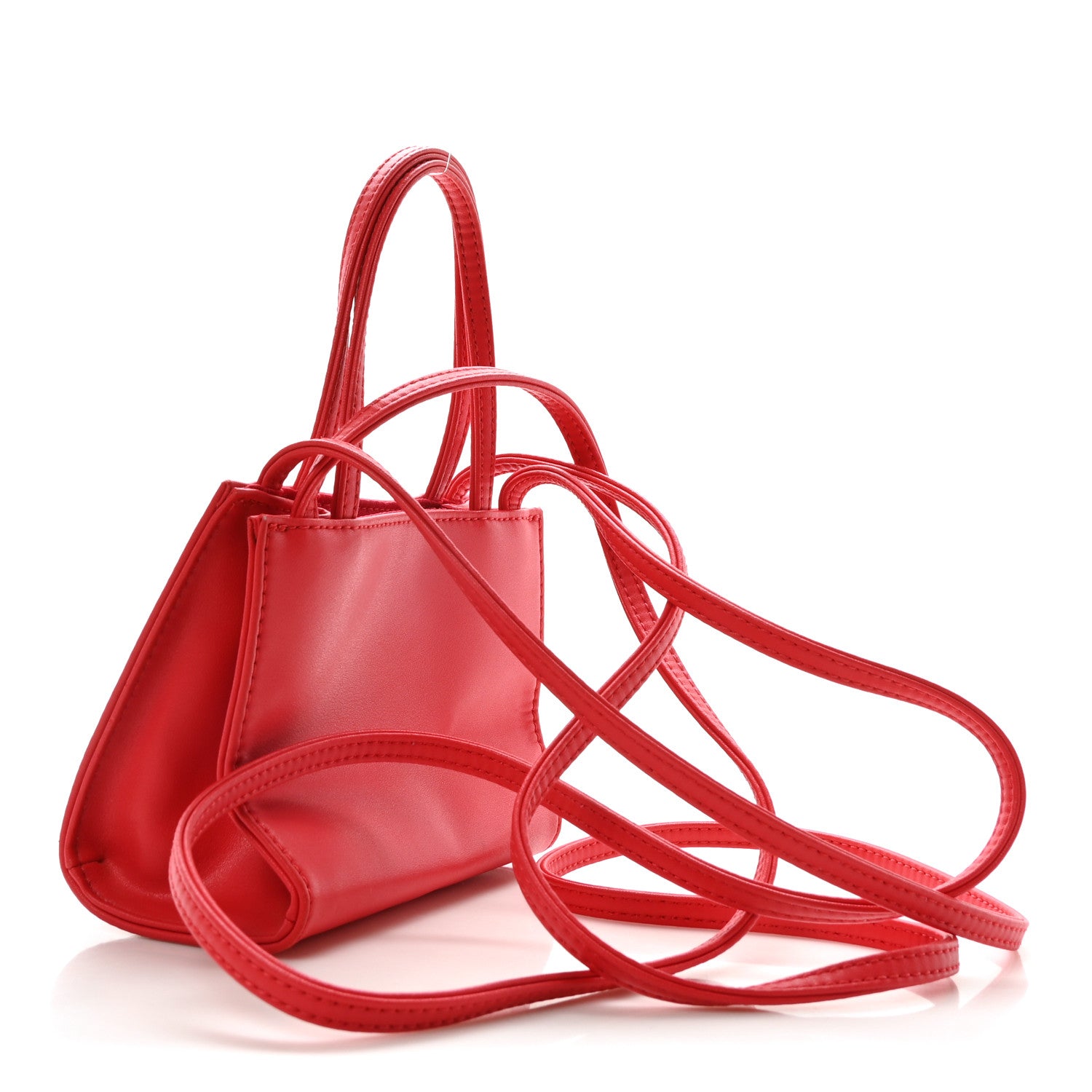 Telfar Vegan Leather Small Shopping Bag Red 3 of 10