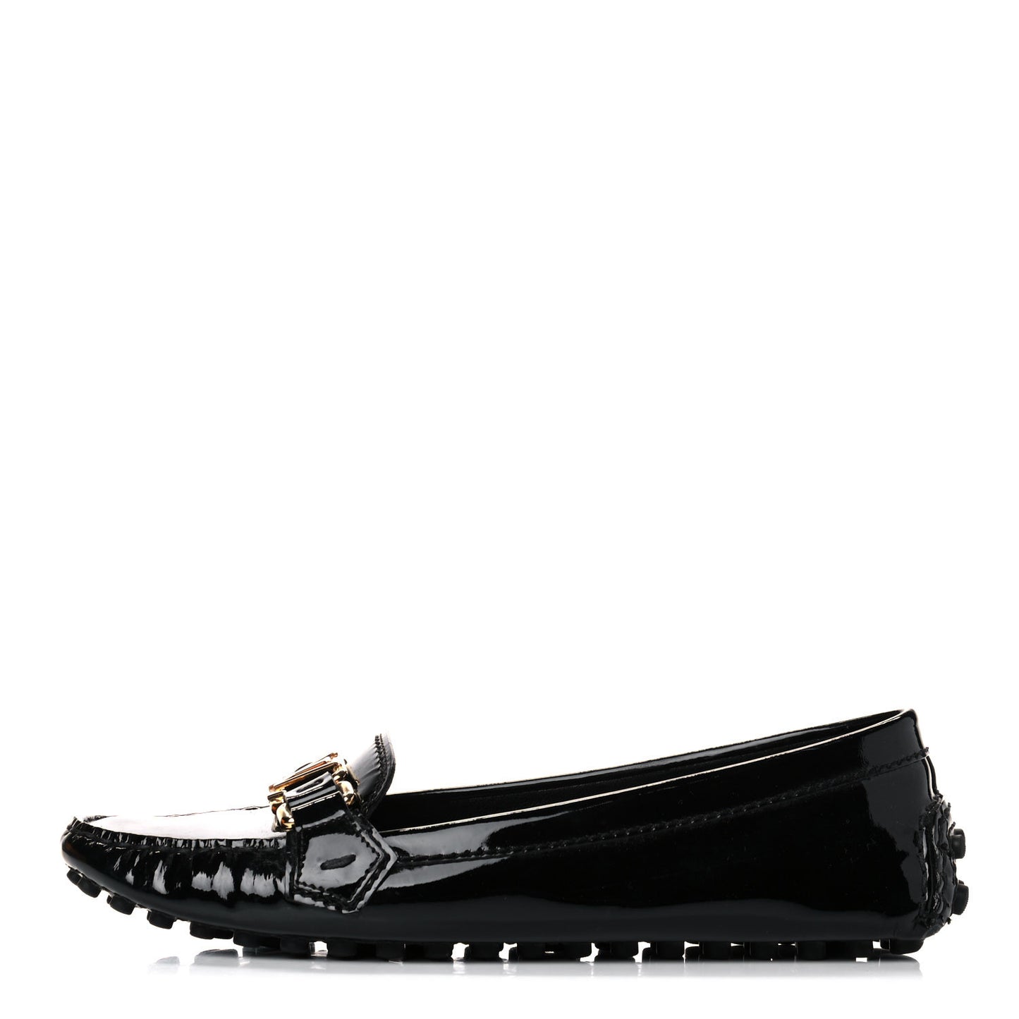 Patent Calfskin Oxford Loafers 38 Black