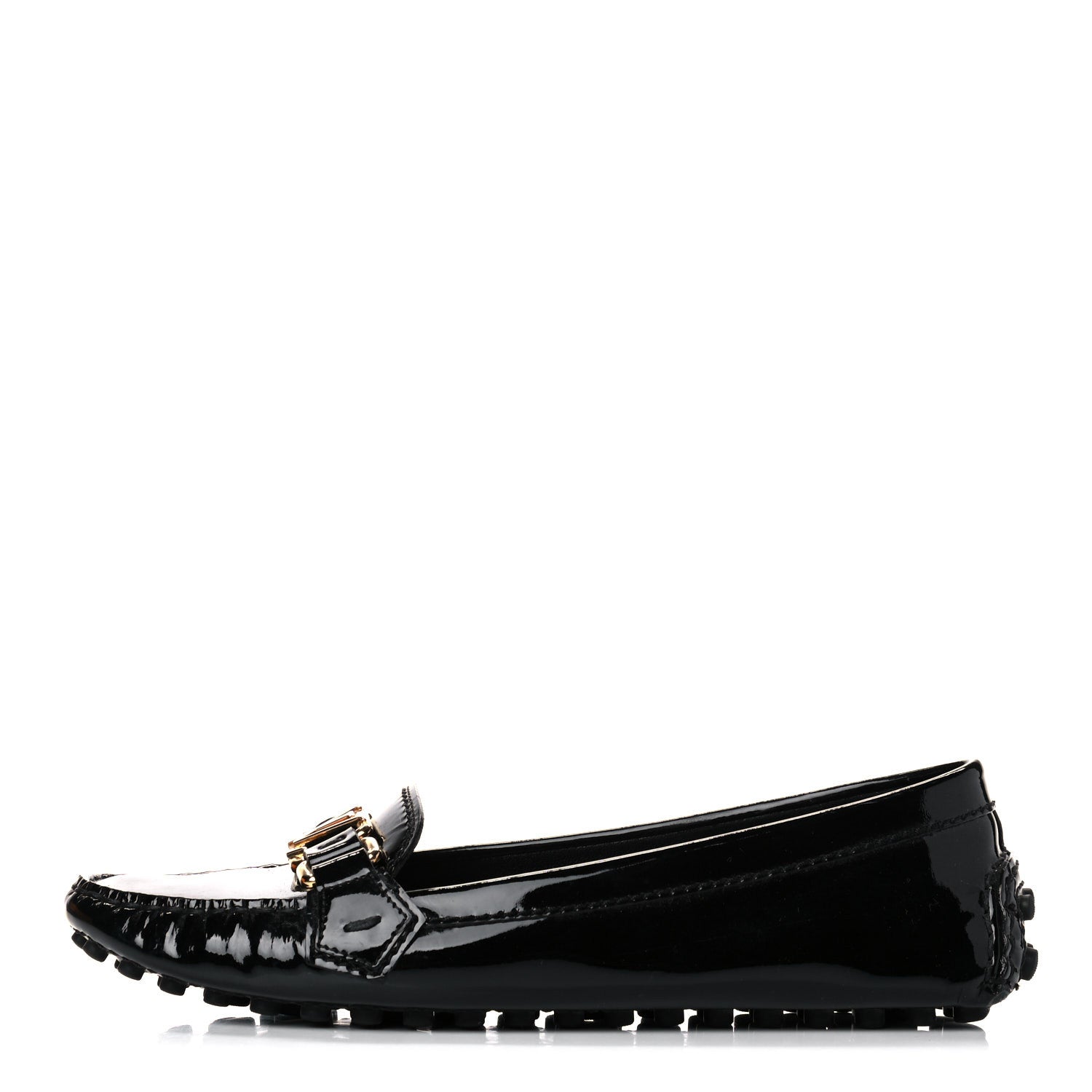 Louis Vuitton Patent Calfskin Oxford Loafers 38 Black 1 of 15