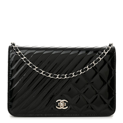 Chanel Patent Quilted Coco Boy Wallet On Chain WOC Black 1 of 17