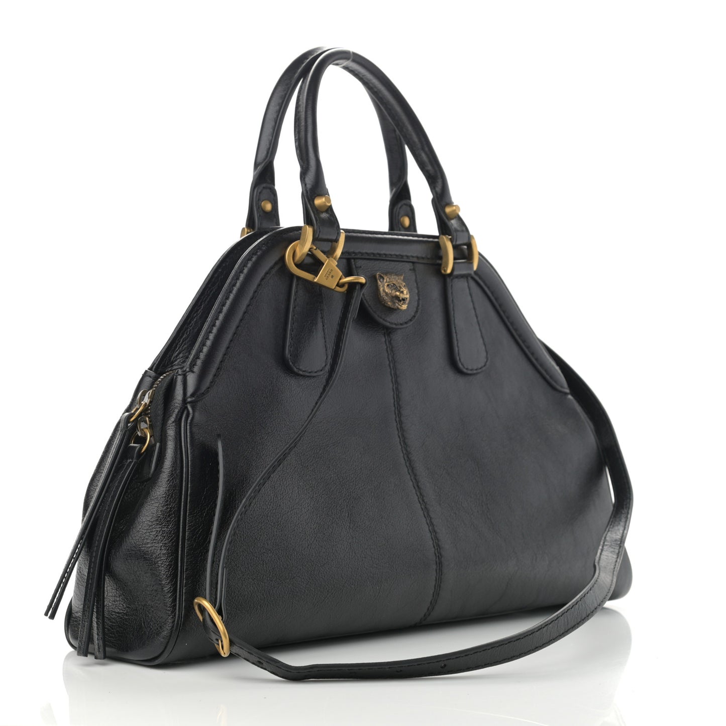 Calfskin Medium Re(Belle) Top Handle Bag Black