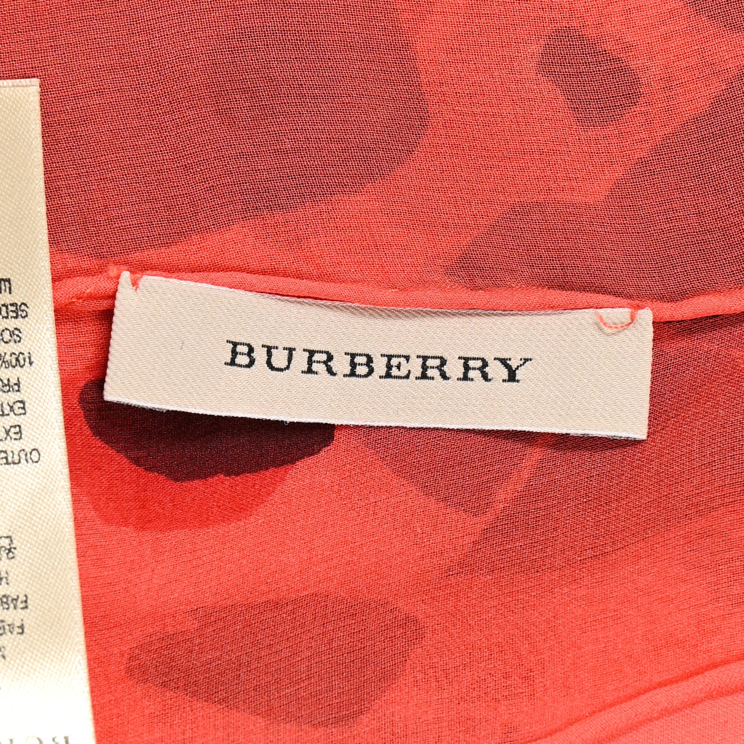 Burberry Silk Animal Print Scarf Bright Peony 3 of 4