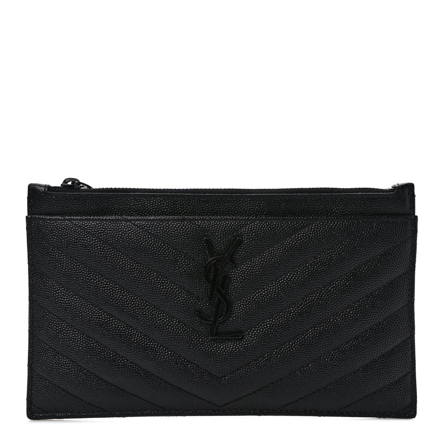 Grain De Poudre Chevron Monogram Bill Pouch Black