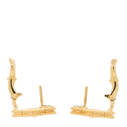 Van Cleef & Arpels 18K Yellow Gold Diamond Vintage Alhambra Earrings 3 of 5
