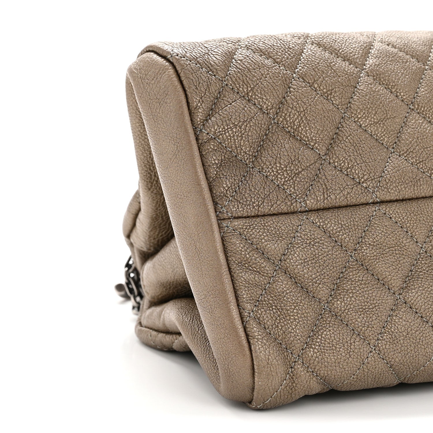 Chanel Metallic Caviar Quilted Medium Just Mademoiselle Beige 9 of 10