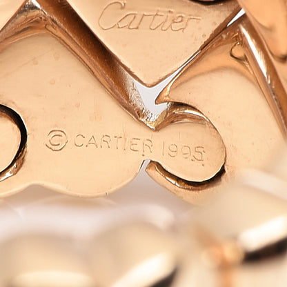 Cartier 18K Yellow Gold Diamond Double Heart Ring 55 7.25 5 of 7