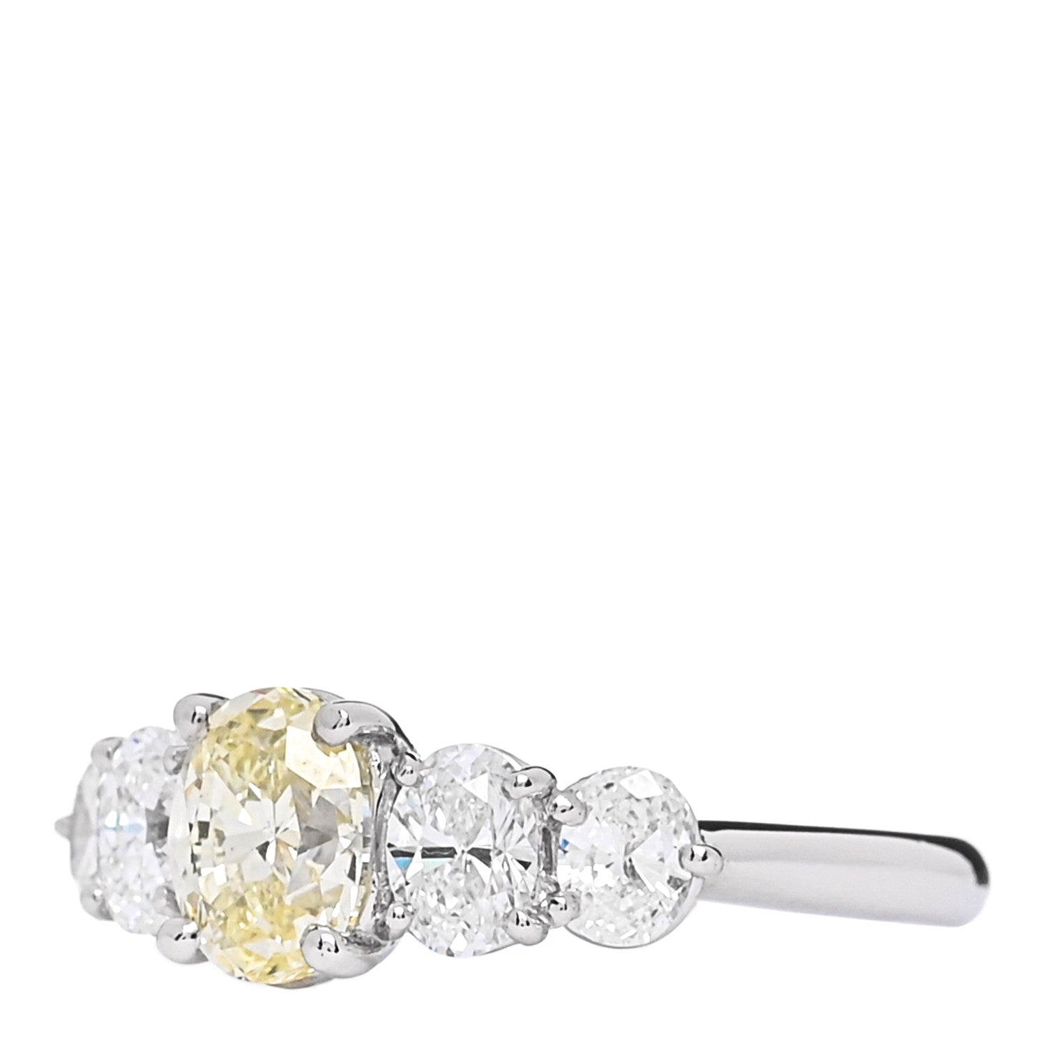 Parker & West by FASHIONPHILE Platinum Yellow Diamond 1.71ctw Five Stone Ring 51 5.75 3 of 10