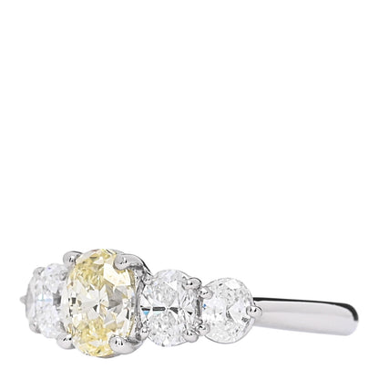 Parker & West by FASHIONPHILE Platinum Yellow Diamond 1.71ctw Five Stone Ring 51 5.75 3 of 10