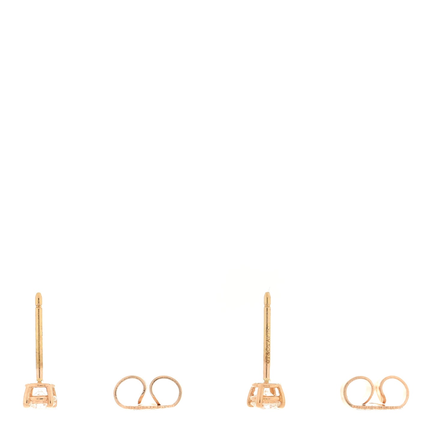 18K Rose Gold Diamond .22ctw Solitaire Earrings