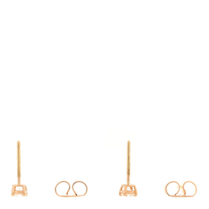 Tiffany 18K Rose Gold Diamond .22ctw Solitaire Earrings 3 of 4