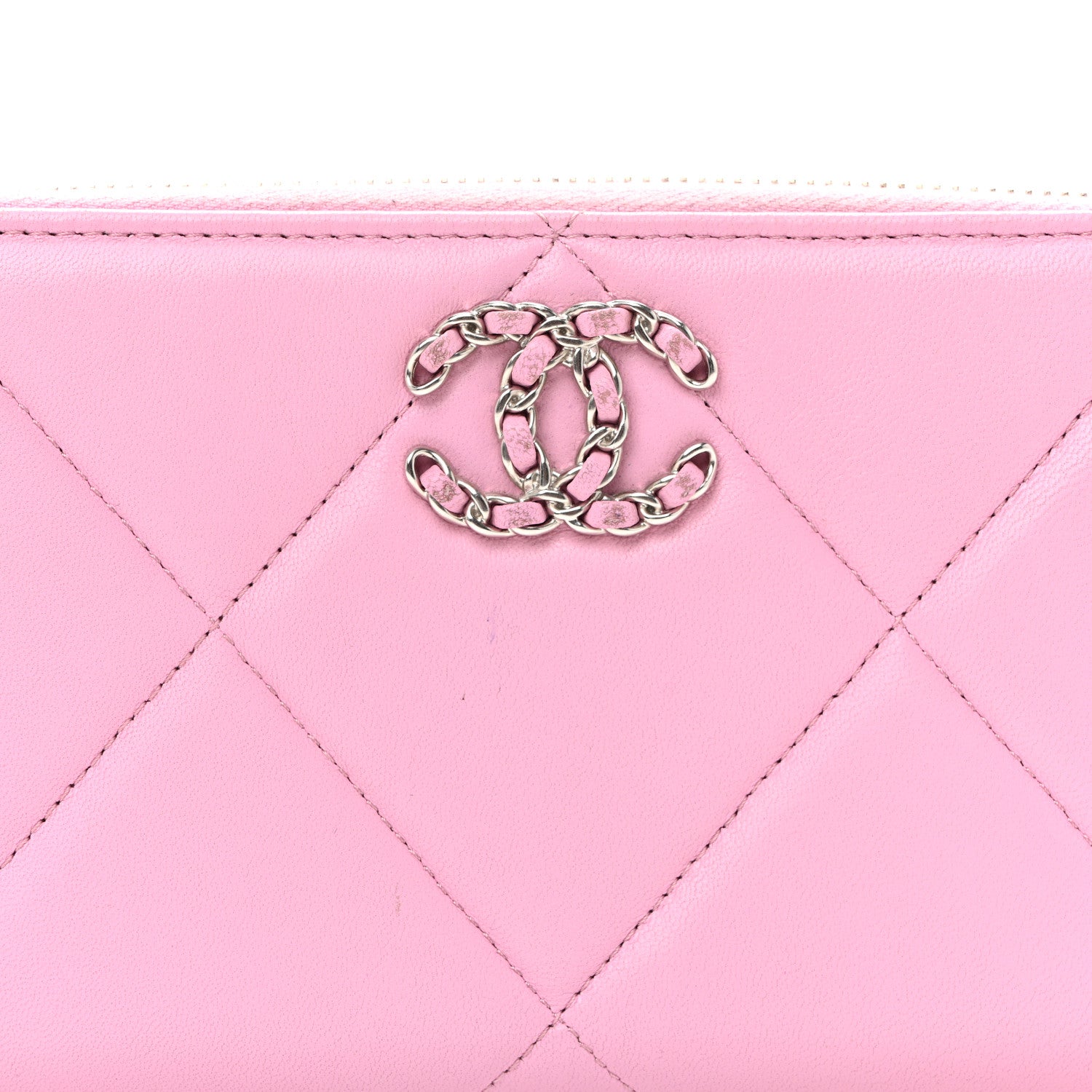 Chanel Lambskin Quilted Chanel 19 Zipped Wallet Light Pink 9 of 15
