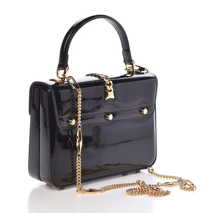 Gucci Mousse Top Patent Mini Sylvie 1969 Top Handle Bag Black 3 of 10