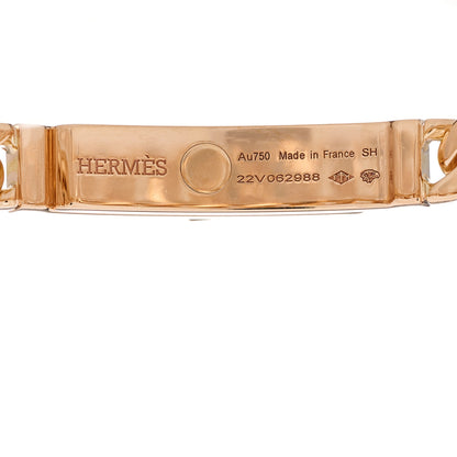 Hermes 18K Rose Gold Diamond PM Kelly Gourmette Bracelet SH 3 of 3