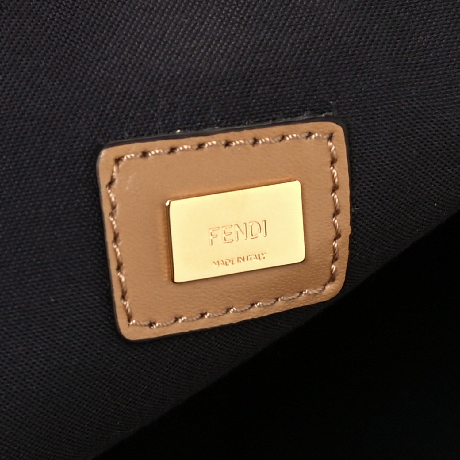 Fendi Vitello King Logo Embossed Large Flat Pouch Miele Scuro 7 of 10
