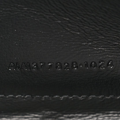 Saint Laurent Grain De Poudre Matelasse Chevron Monogram Monochrome Chain Wallet Black 7 of 10
