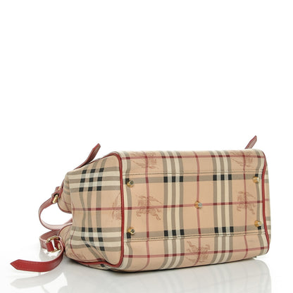 Burberry Haymarket Check Small Canterbury Tote Military Red 4 of 6