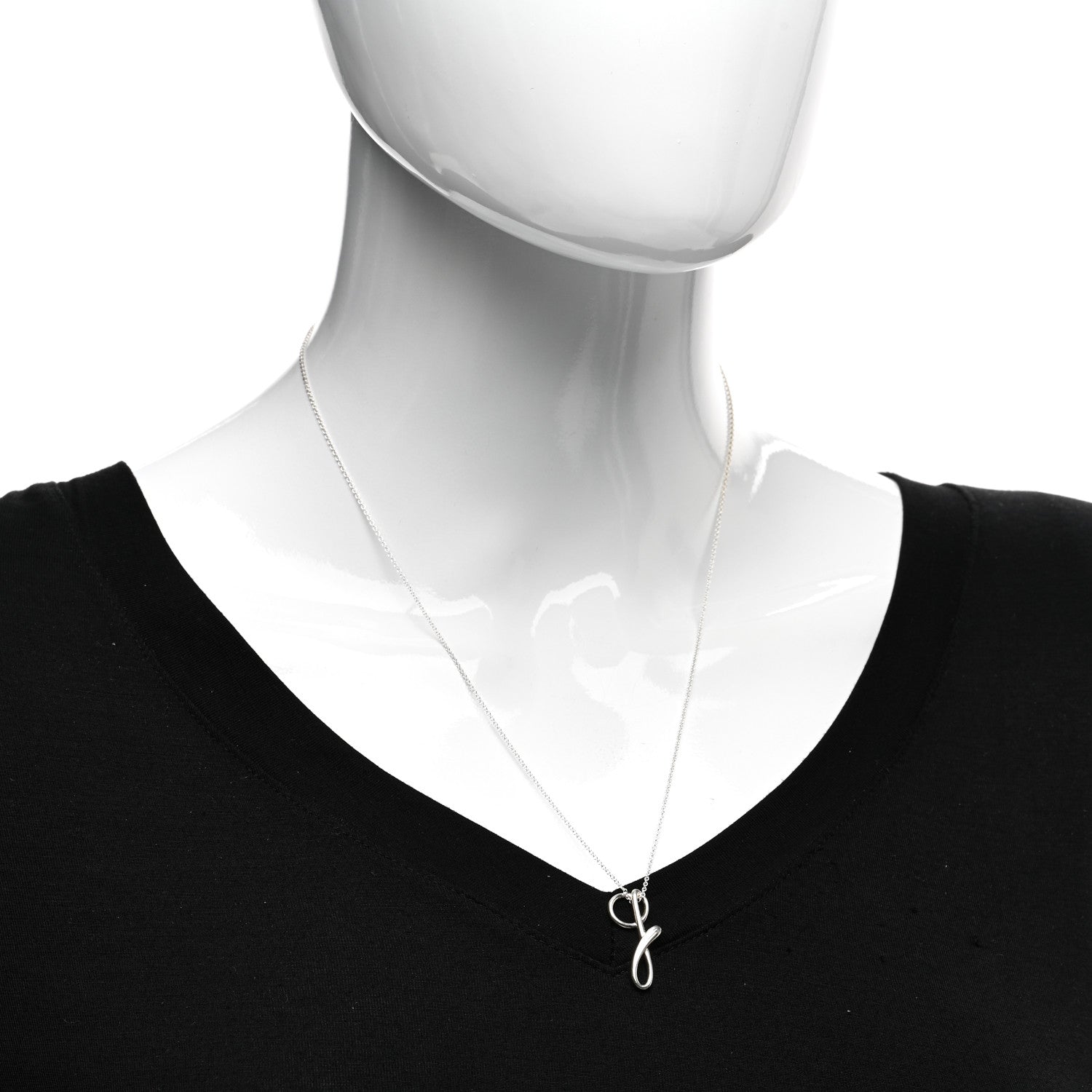 Tiffany Sterling Silver Elsa Peretti Letter G Pendant Necklace 2 of 4