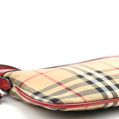 Burberry Horseferry Check Peyton Crossbody Clutch Bag Parade Red 11 of 12