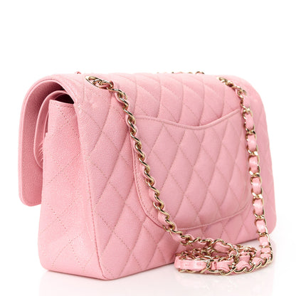 Chanel Iridescent Caviar Quilted Medium Double Flap Rose Pink 3 of 12