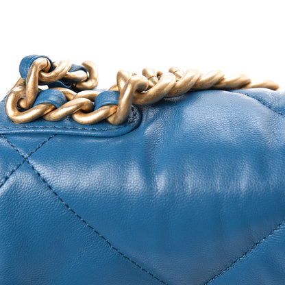 Chanel Goatskin Quilted Medium 19 Flap Turquoise 13 of 13