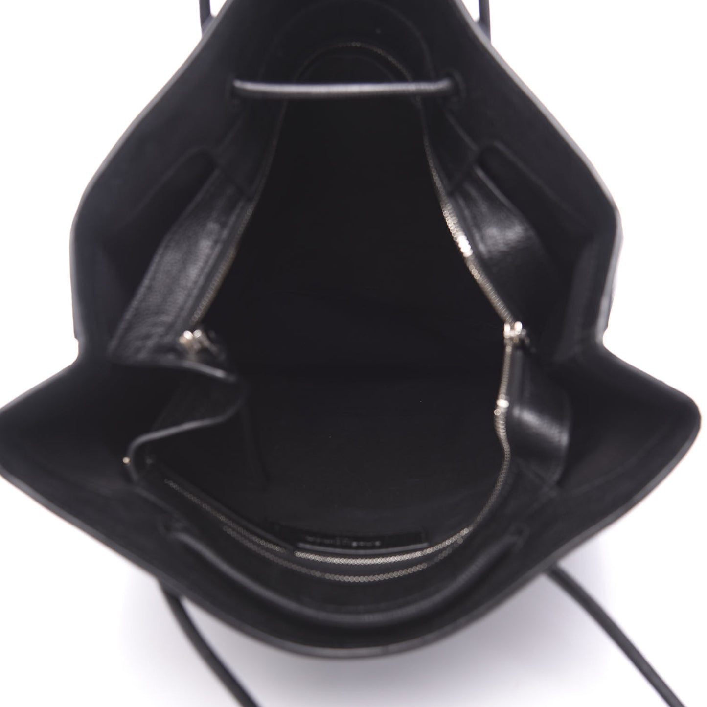 Calfskin Medium Logo North South Shopping Tote Black