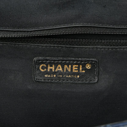 Chanel Calfskin Quilted Large Elegant CC Flap Navy Black 5 of 11