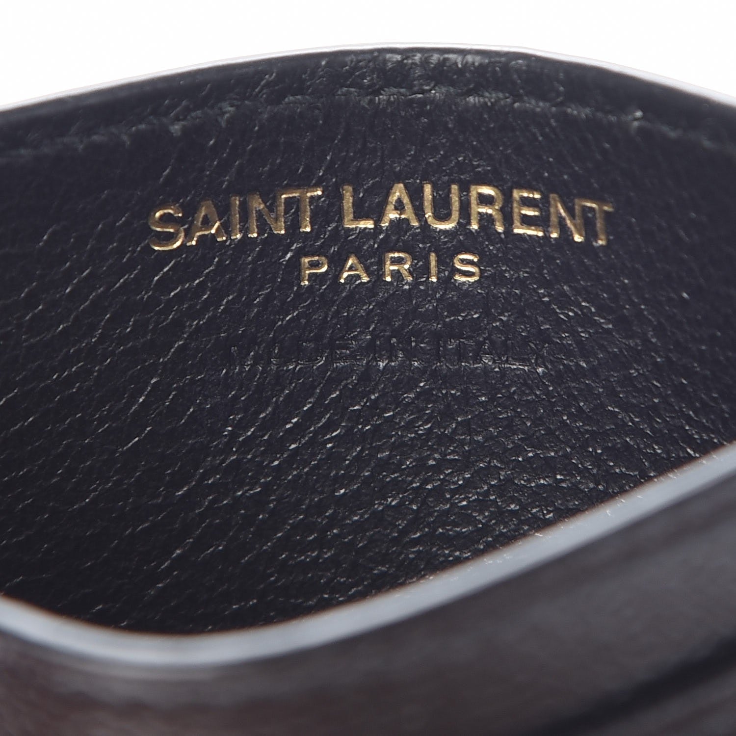 Saint Laurent Grain De Poudre Matelasse Chevron Monogram Credit Card Case Black 6 of 7