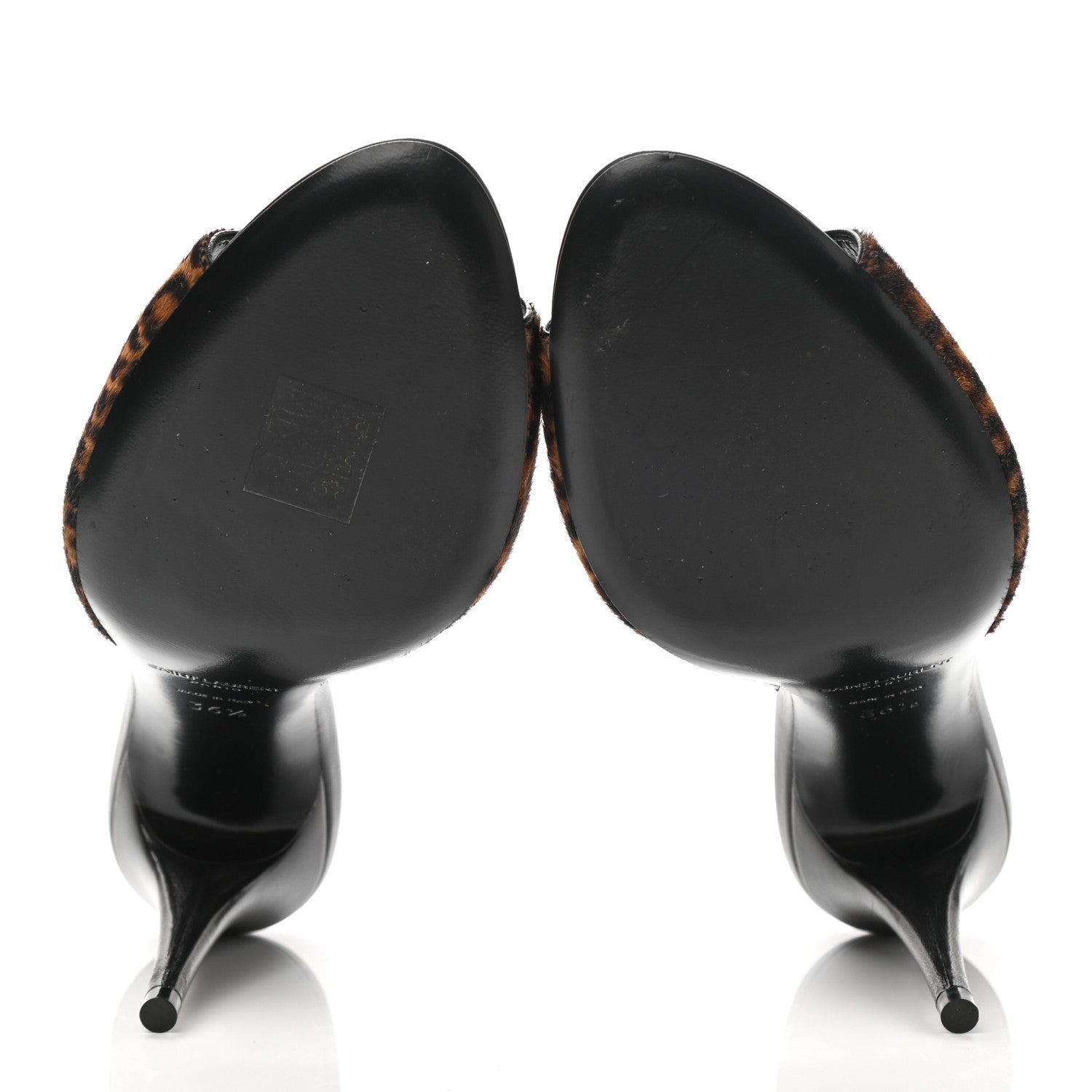 Saint Laurent Pony Hair Leopard Print Sexy 95mm Pumps 36.5 Natural Black 5 of 10