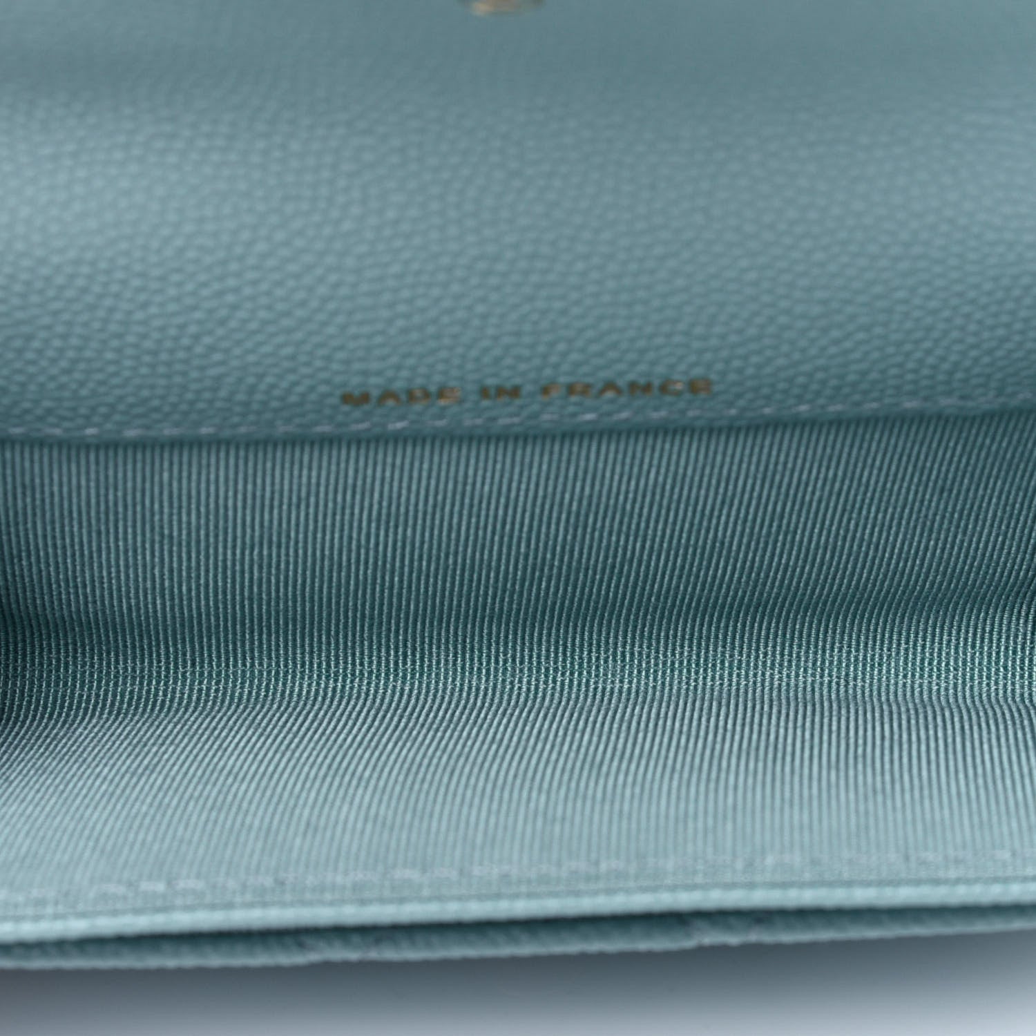 Chanel Caviar Quilted Flap Card Holder Wallet Light Blue 5 of 12